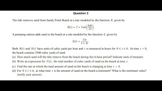 AP Calculus AB FRQ 2005 (Question 2) Walkthrough + Calculator Tutorial - HPM Tutoring