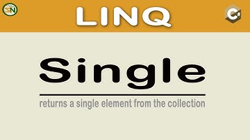 C# LINQ - Single Operator