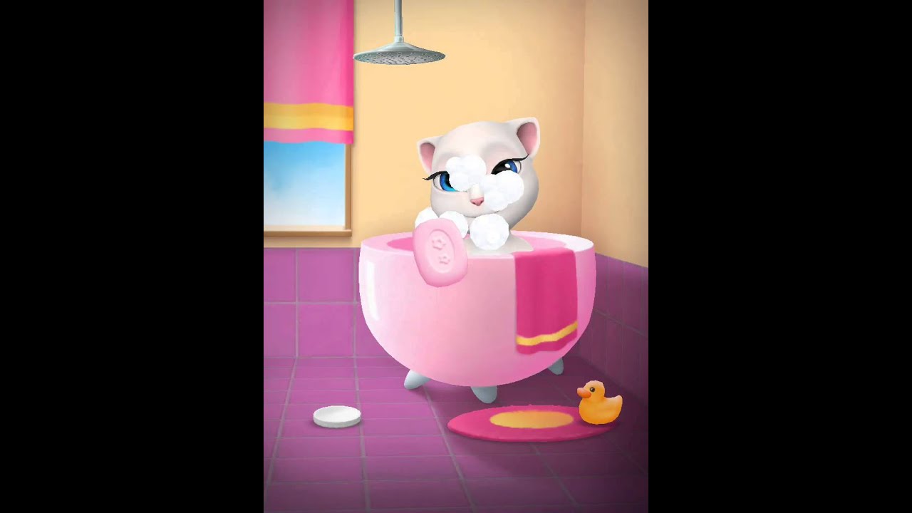 [My Talking Angela] My talking Angela episode 1 bath! YouTube
