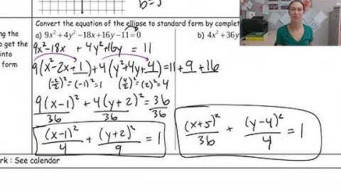 10.1 Ellipse Graphing and Completing the Square