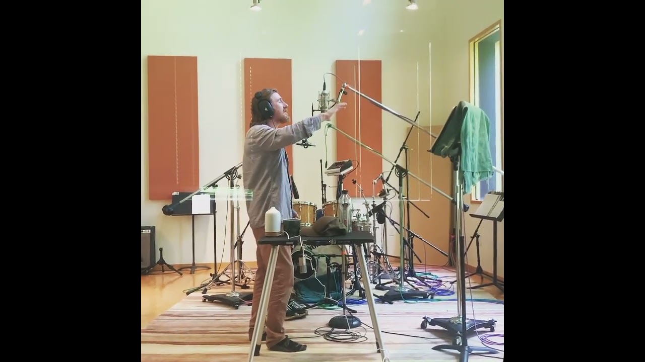 The Roving band recording Vocals  at Landslide Studio in Asheville NC. Landslidestudio.com