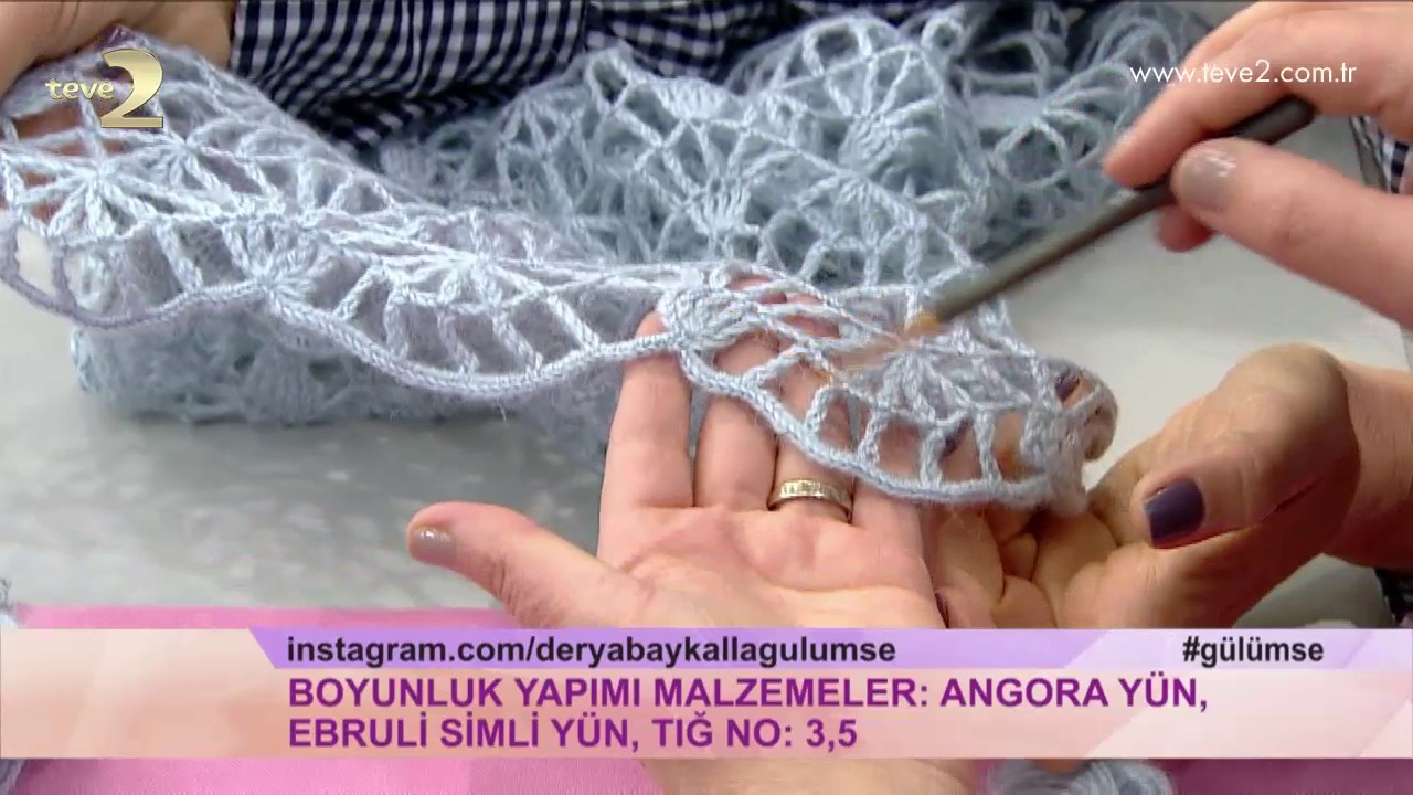 Derya Baykal La Ga La Mse Boyunluk Yapa Ma Youtube Crochet Crochet Shawl Crochet Stitches Patterns