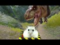 Hamster in forest with dinosaurs on roller coaster  bonus maze