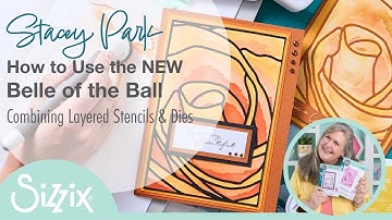 Creating an instant focal point with this new die and stencil set from Stacey Park!