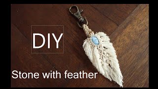 【DIY】How to make macrame stone wrapping and feather leaf.