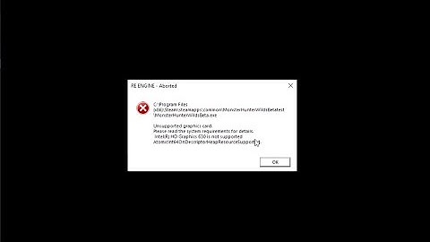 MH Wilds RE ENGINE - Aborted | Intel HD 630 | Unsupported graphics card