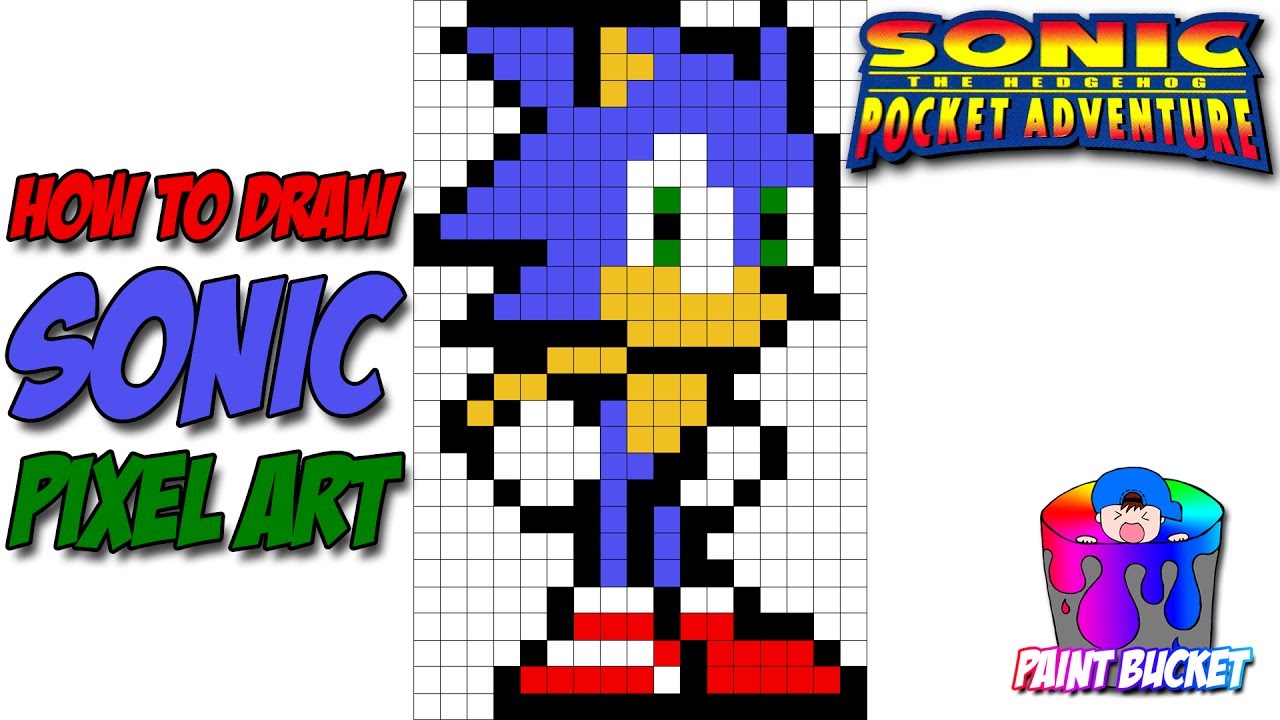 How to Draw Sonic the Hedgehog 16-Bit - Drawing Sega's Sonic Pocket