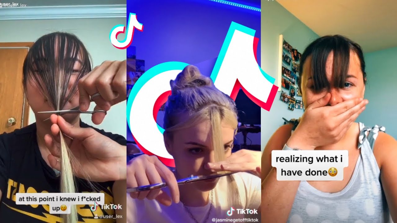Girls Cutting Their Bangs | TikTok Compilation - YouTube