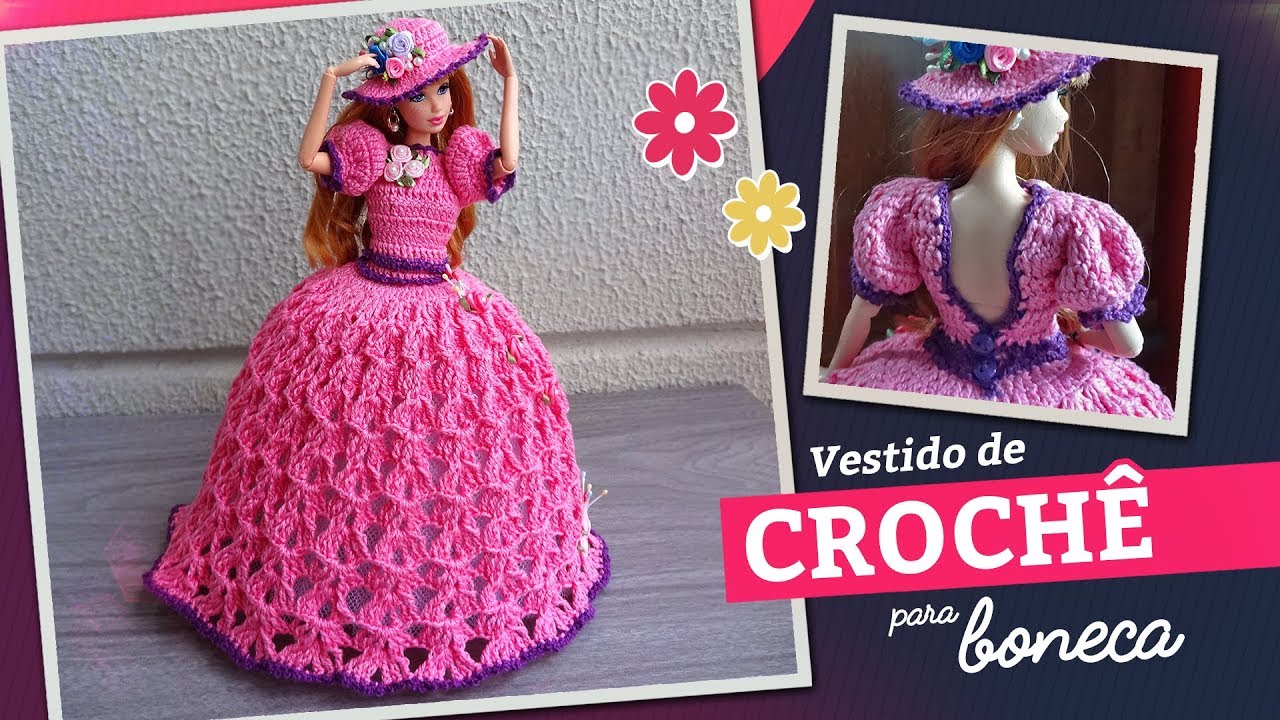 Princess crochet dress for dolls (portuguese/spanish) 