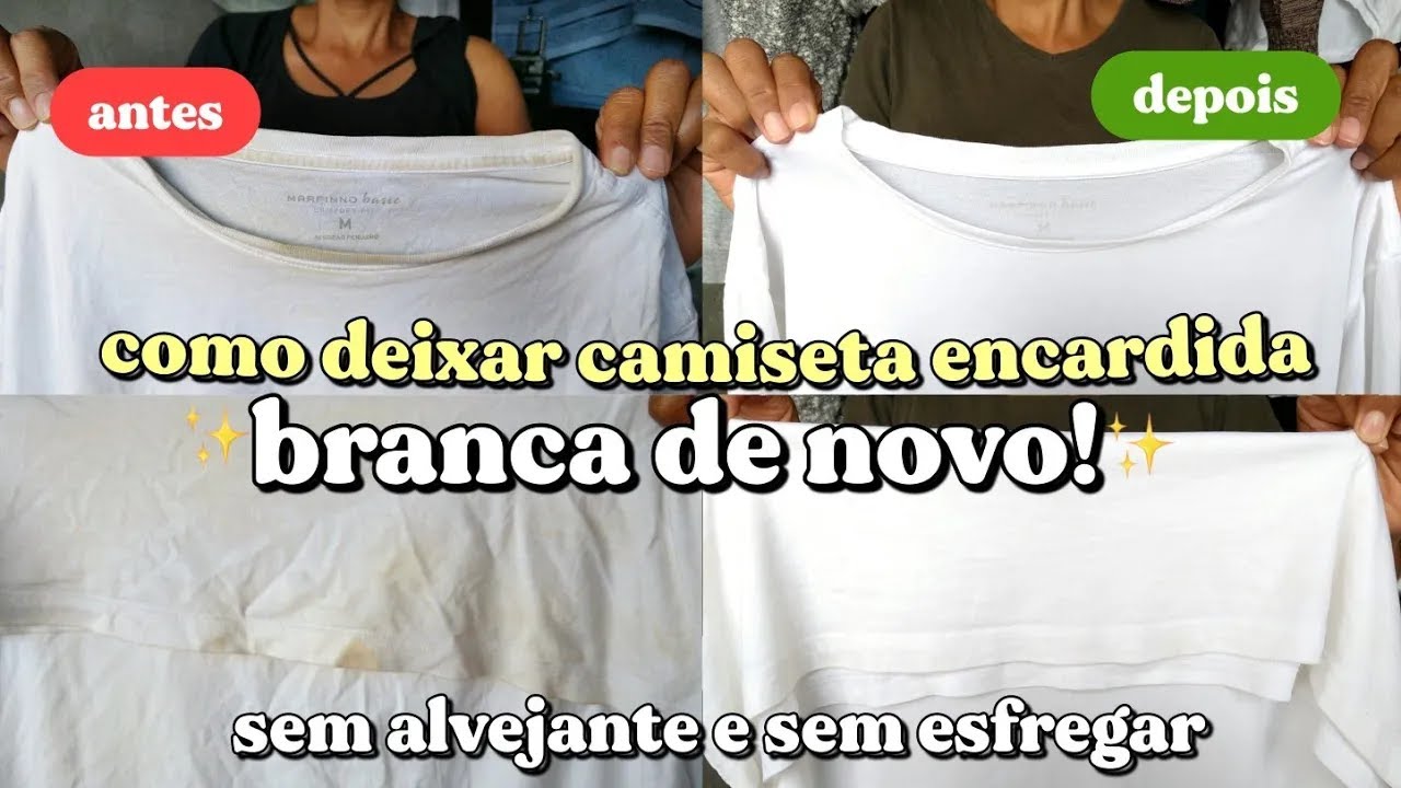 COMO LAVAR ROUPA BRANCA AMARELADA e ENCARDIDA 🧺 sem lavar na máquina ...
