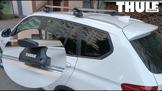Roof rack bar Thule Wingbar Evo BMW X3 Crossbars Installation