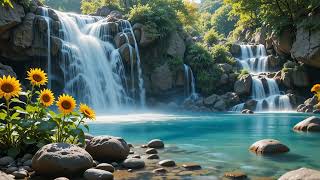 Enjoy the Peaceful Blend of Chinese Flute and Nature&#39;s Waterfall