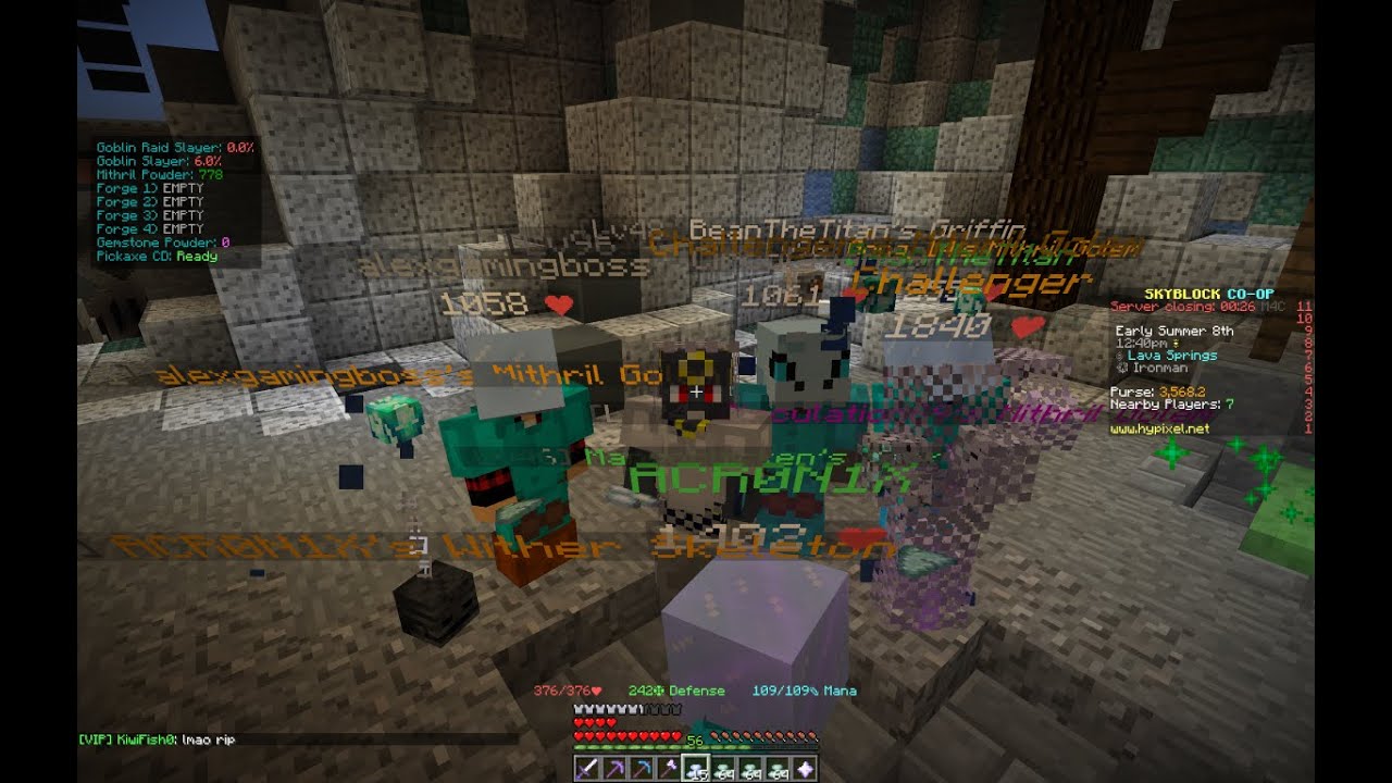 Turning the lava springs into all TITANIUM [HYPIXEL SKYBLOCK] YouTube