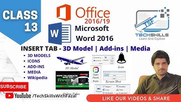 How to Insert 3D Model, Add-ins, Icons, Videos in MS Word || Ms Word 2016/19 || Class 13 || Urdu