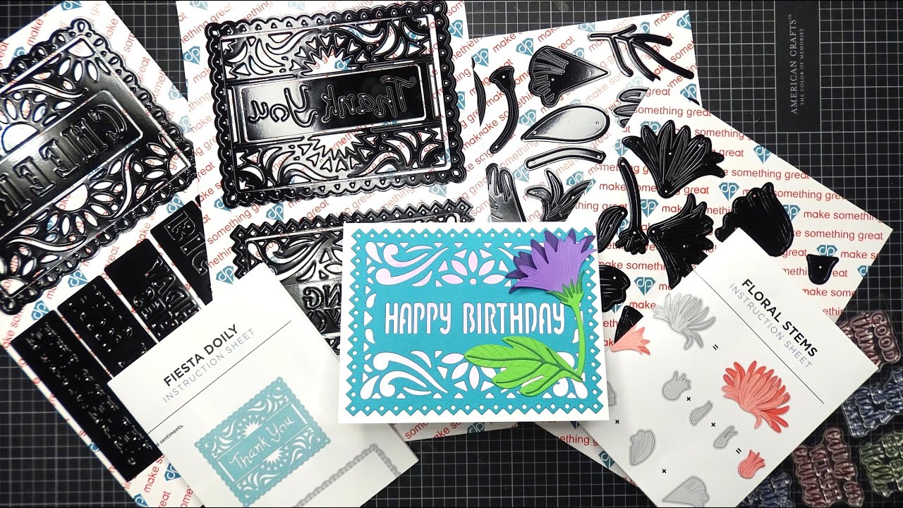 Diamond Press Fiesta Doily Die Set & Floral Stems Stamps and Dies Set ...