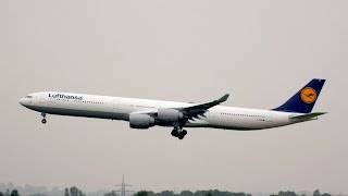 Lufthansa Airbus A340-642 D-AIHW arrival at Munich Airport Ankunft München Flughafen