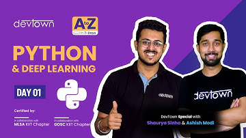 [LIVE] DAY 01 | PYTHON & Deep learning | COMPLETE in 7 - Days