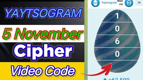 Yaytsogram 5 November Cipher Code | Today Yaytsogram Cipher Code #yaytsogram #airdrop #chiphercode