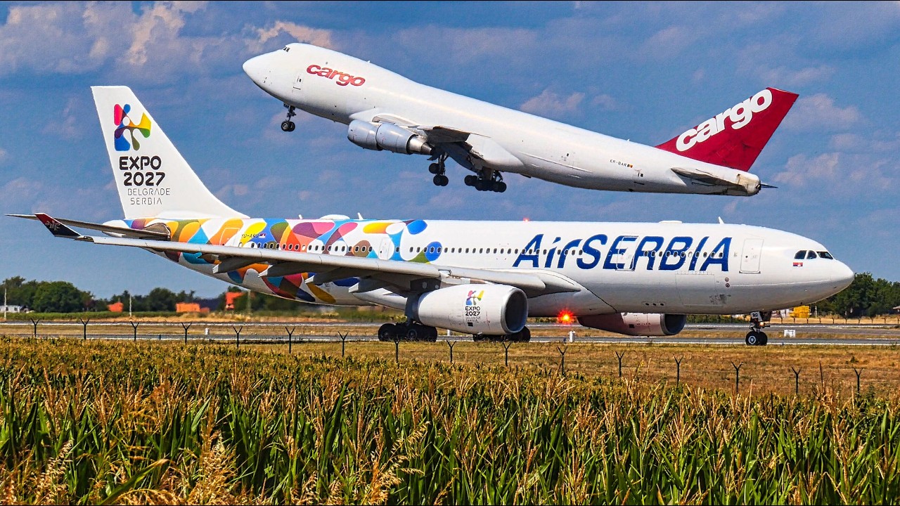 EXTREME HEAT Plane Spotting at BELGRADE AIRPORT 🇷🇸 Boeing 757, Boeing 747-200, Airbus A330 + MORE