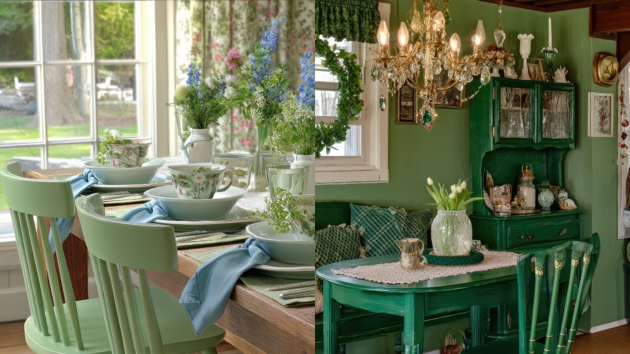 Small Green English Country Cottage | Shabby Chic Touches & Vintage Decor Inspiration