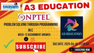 NPTEL Problem Solving Through Programming In C β Week 12 Assignment Answers | 2025 β Jan