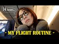 【フライトルーティン】エコノミークラス14時間！私の機内での過ごし方【ANAイーブイジェットNH】