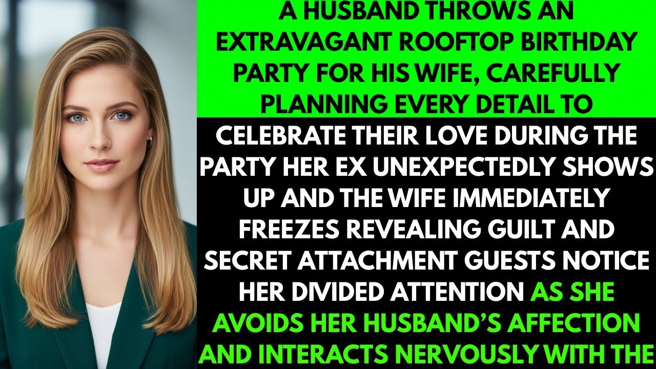 A husband throws an extravagant rooftop birthday party for his wife, carefully