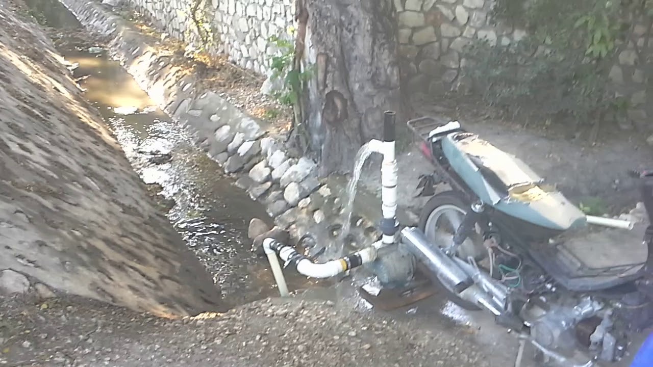 Motorcycle powered water pump . YouTube
