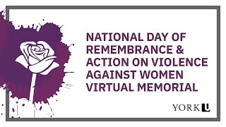 York University National Day of Remembrance & Action on Violence Against Women Memorial 2021 (ASL) screenshot 4