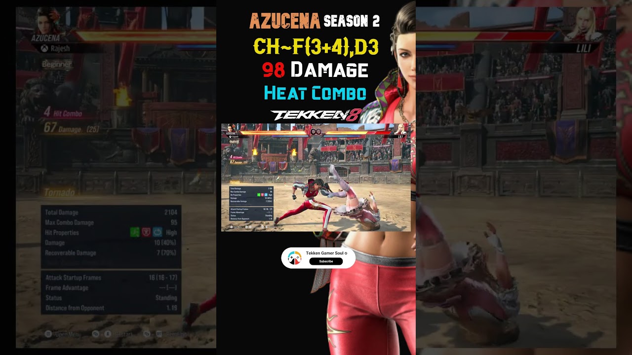 T8 Azucena S2 98 Damage Combo 