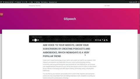 WordPress Text to Speech Plugin by GSpeech - Full Player (AI voices) : Installation Guide