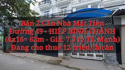 Giá trung binh 1m2 đường 48 hiệp bình chánh