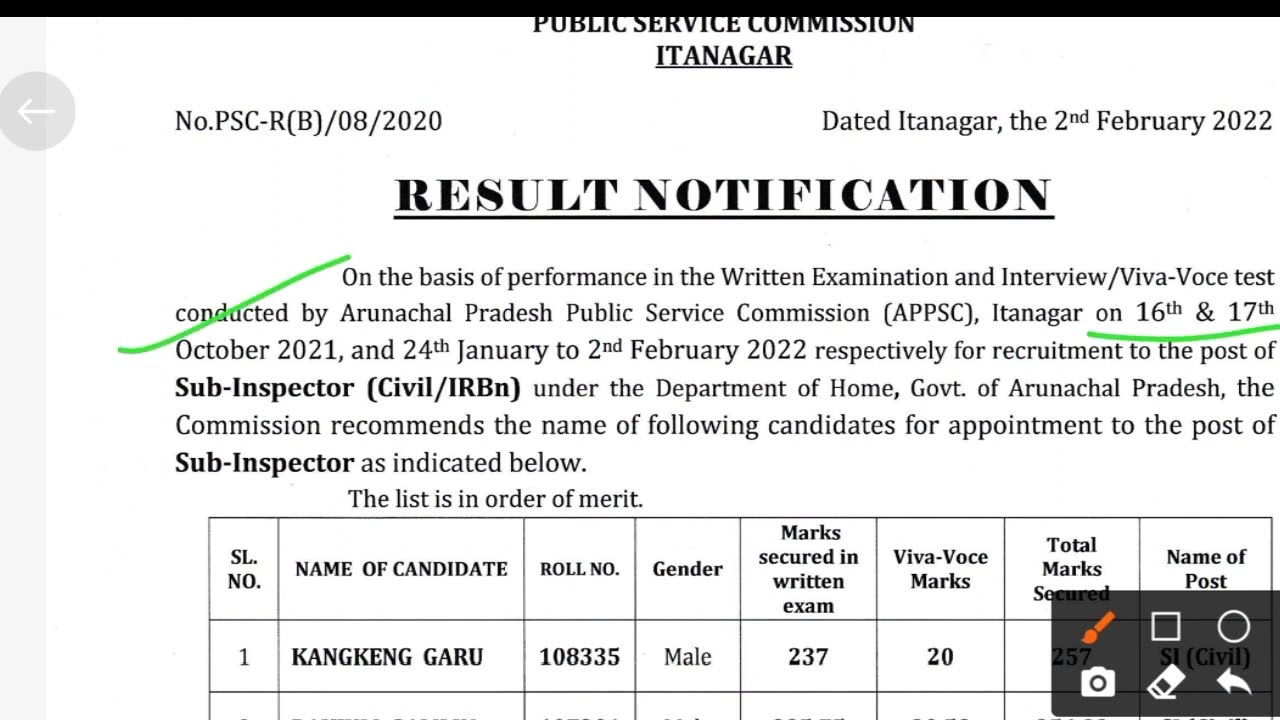 sub inspector results out| Appsc SI results 2022