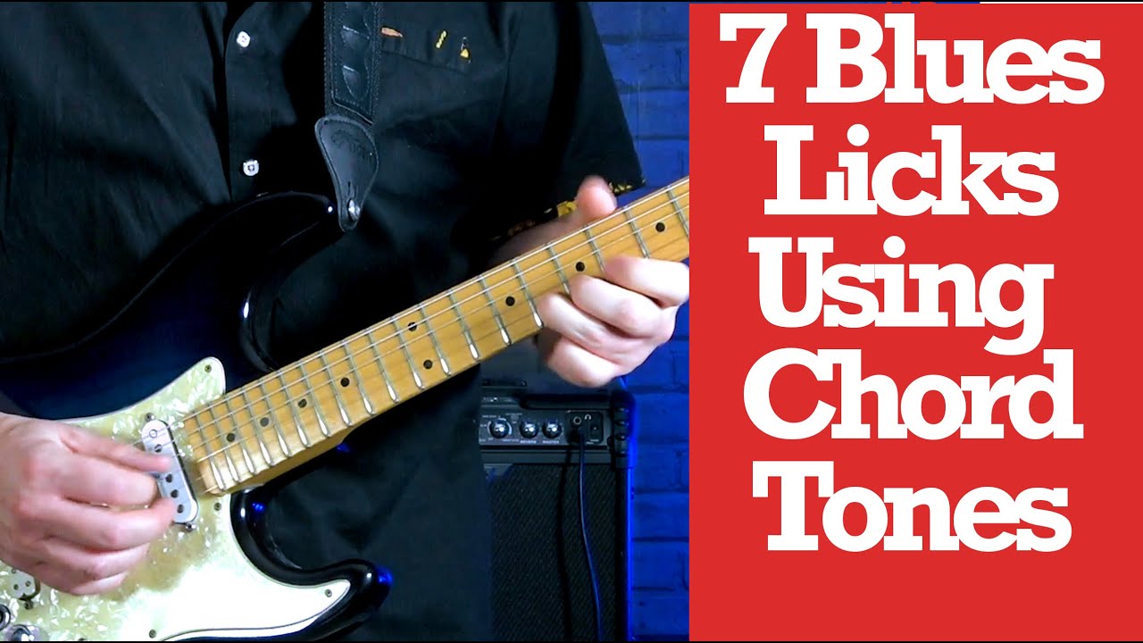 7 Blues licks using chord tones and arpeggios in G Guitar Lesson
