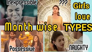 Types of girls love||girls month wise//Girls love on their soulmates // Types of girls love||girls month wise//Girls love on their soulmates //