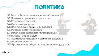 Политика простым языком | PARTA ОГЭ