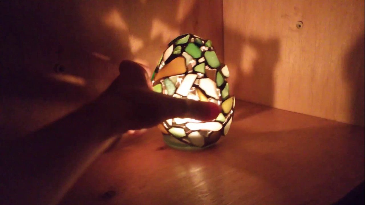Votive easter egg cross tealight candle holder, dragon egg