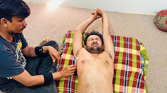 ASMR Intense Abdominal & Chest Massage + Extreme Armpit Tickle 😅 VERY Ticklish Guy Reaction!