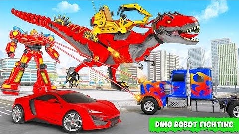 Dino Transform Robot Car Game Flying Dino Game l Save City From Robot Monster | Android iOS