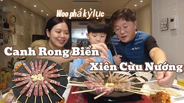 Quá ngon Xiên cừu nướng chấm muối ớt Canh rong biển đánh bay cái lạnh