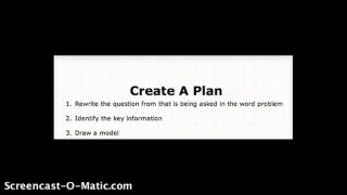 Word Problem Create A Plan