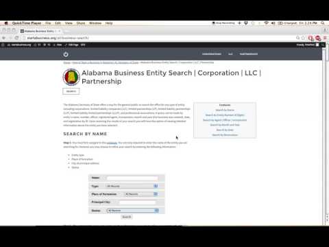 Alabama Business Eny Search Corporation Llc Partnership How To Video