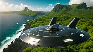 AI Starships Of Sci Fi Islands, Surf & Sea 4K Immersive Space Experience