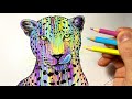 Comment dessiner un Léopard multicolore avec quelques crayons de couleurs [Tutoriel]