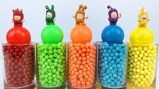 Learn Colors with Colorful Cups and Beads Oddbods Toys