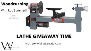 GIVEAWAY, King Industrial lathe ( winner was picked ) June 1st 2020 @WoodsleeSummercraftwoodturning