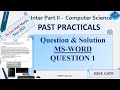 Inter 2 ICS 2 | MS WORD Practical Solution | Past Practicals Questions | BISE GRW