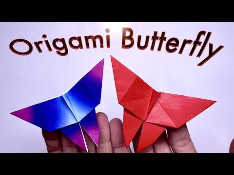 Easy Origami Butterfly 3 Dakikada Kelebek Yapımı KAĞITTAN BASİT KELEBEK