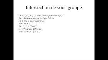 Structures algébriques partie 27 : Intersection de sous-groupes