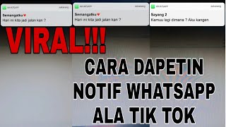 Viral !!! CARA DAPETIN FILTER NOTIF WHATSAPP DI TIK TOK
